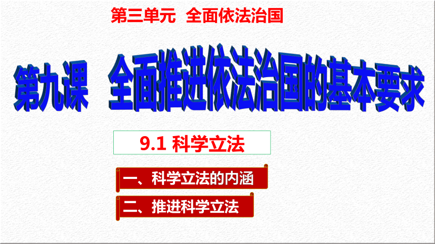 政治统编版必修3 9.1科学立法 课件（共17张ppt+1个内嵌视频）