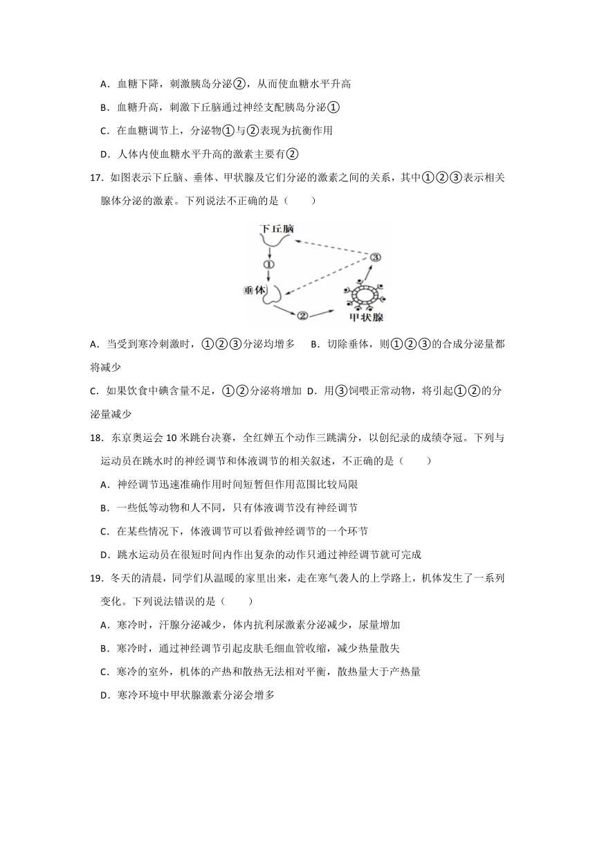 吉林省油田第11高级中学2021-2022学年高二上学期期中考试生物试题（Word版含答案）