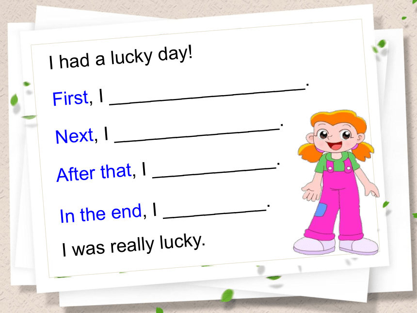 Unit3 A lucky Day  第一课时 Vocabulary 课件