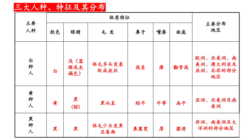 人文地理（人教版）七年级上册 人口人种与语言宗教专题课件