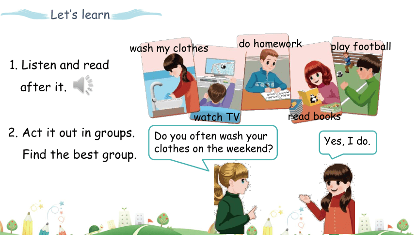 Unit 2 My week Part B Let's learn 课件(共13张PPT)