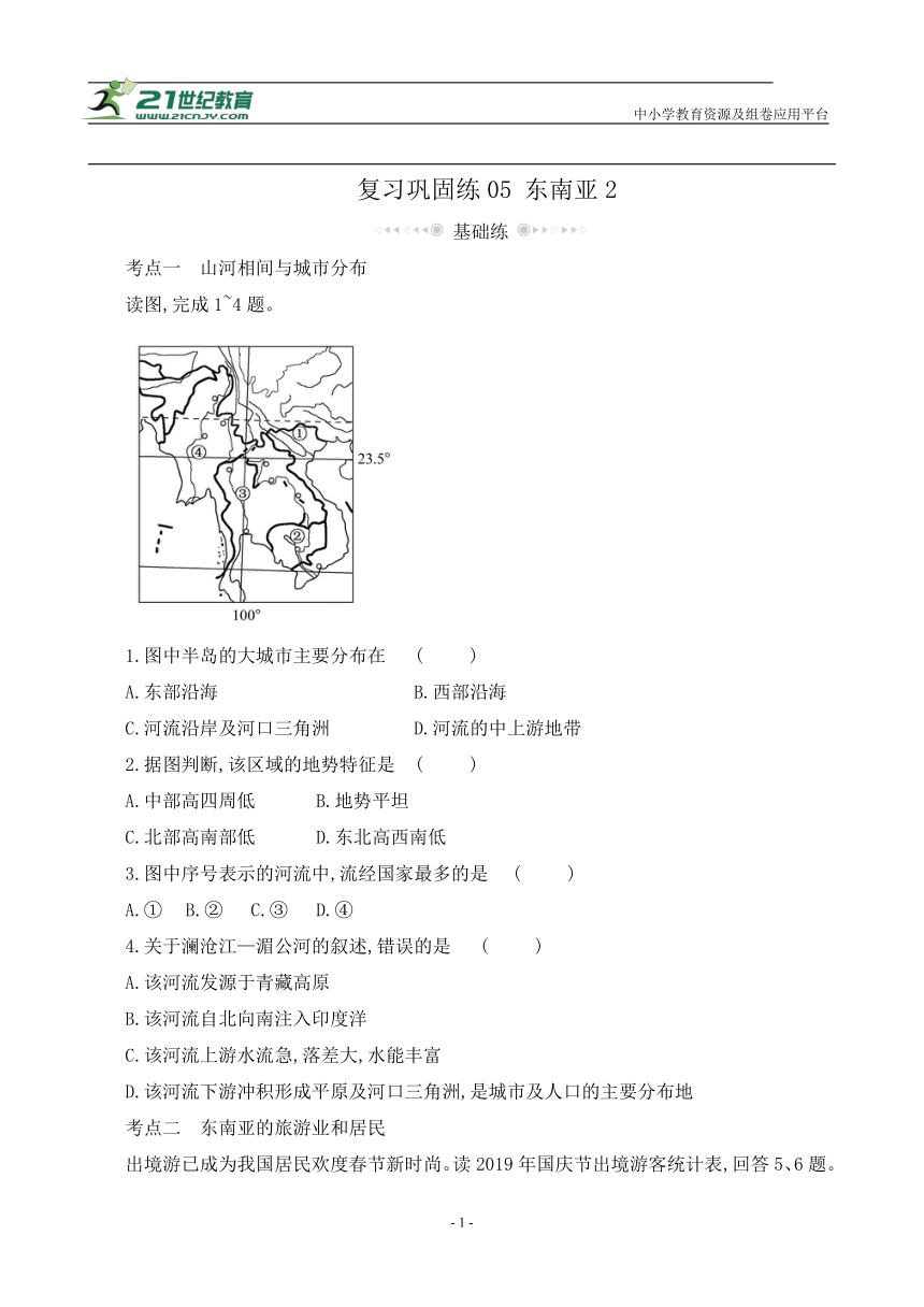 复习巩固练05 东南亚2【暑假作业】地理（人教版）（含答案解析）