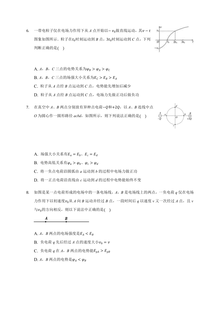 10.1  电势能和电势 同步练习（word版含答案）