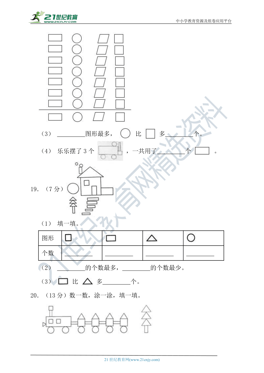 人教版一年级数学下册第一单元认识图形（二）单元检测（含答案）