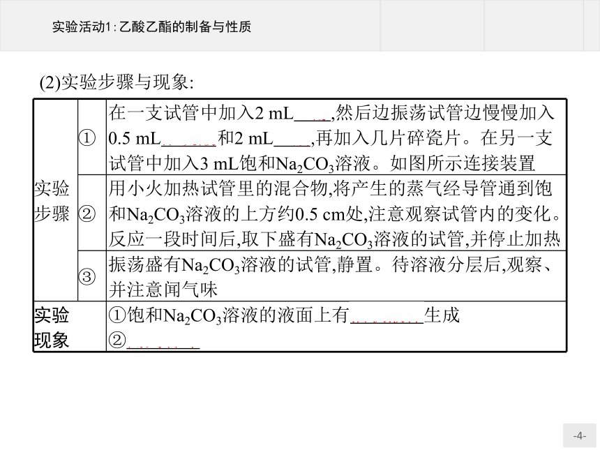 人教版（2019）化学 选择性必修3 第三章 实验活动1 乙酸乙酯的制备与性质 课件（11张ppt）