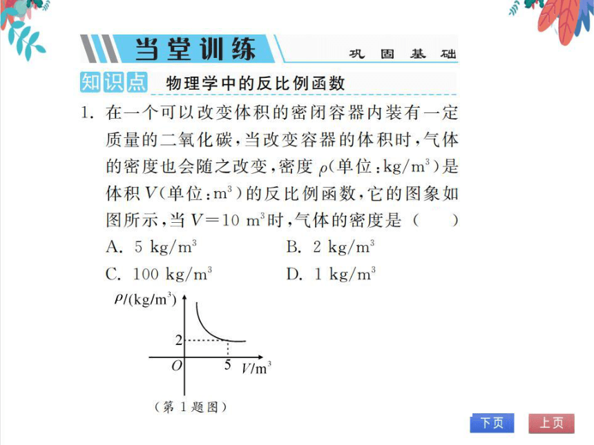 【人教版】数学九年级下册 26.2第2课时  实际问题与反比例函数（2）习题课件