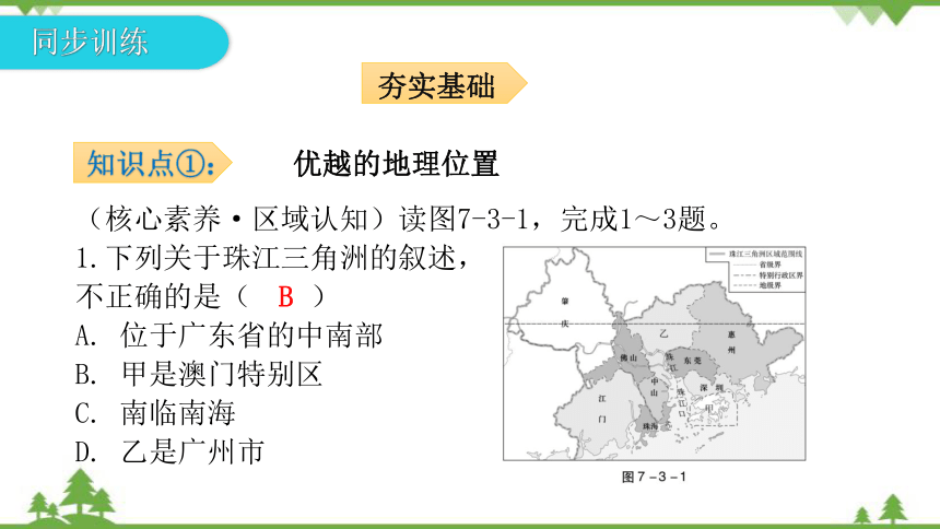 湘教版地理八年级下册 第七章第三节  珠江三角洲区域的外向型经济 习题课件(共30张PPT)