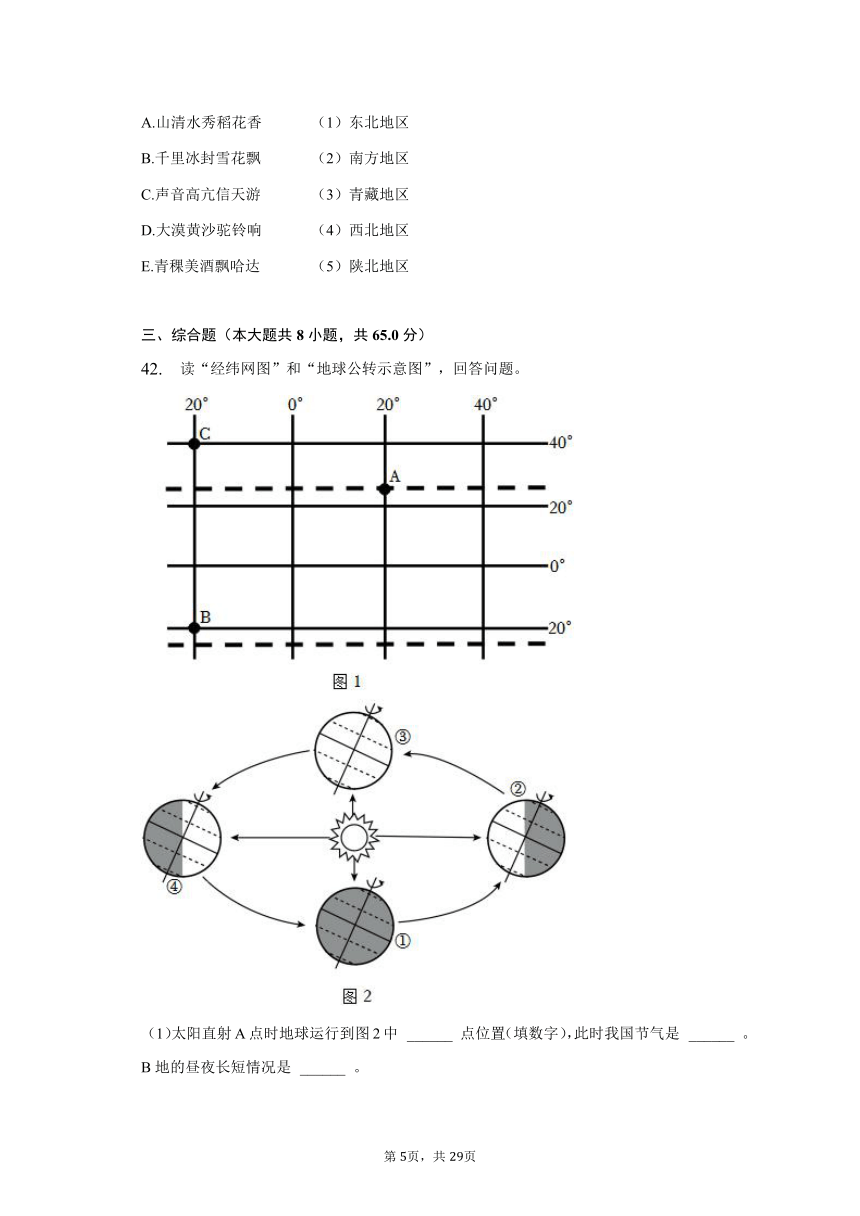 2023年黑龙江龙东地区地理中考真题（含解析）
