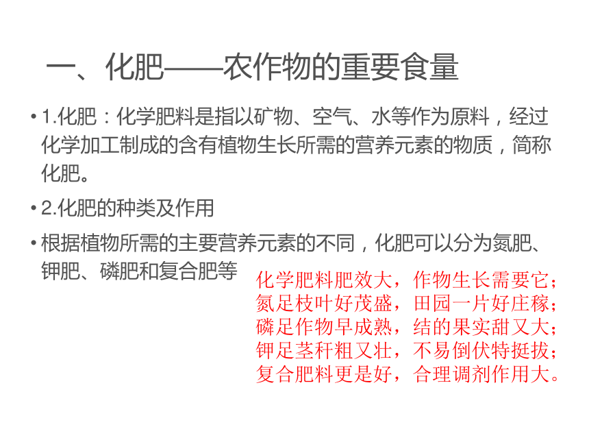 2020-2021学年九年级化学鲁教版下册第十一单元11.3化学与农业生产课件(共17张PPT)