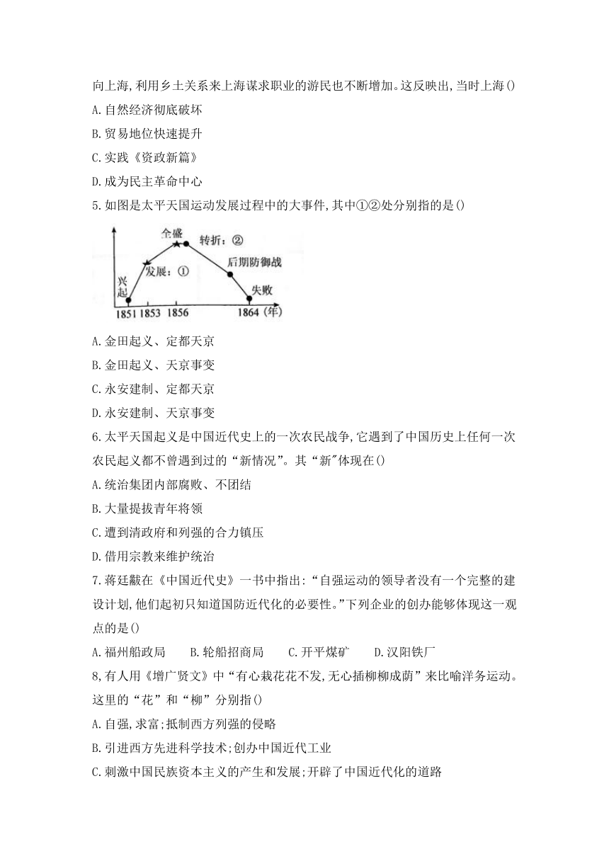 山东省聊城市阳谷县2022-2023学年八年级上学期期中学业水平检测与反馈历史试卷（含答案）