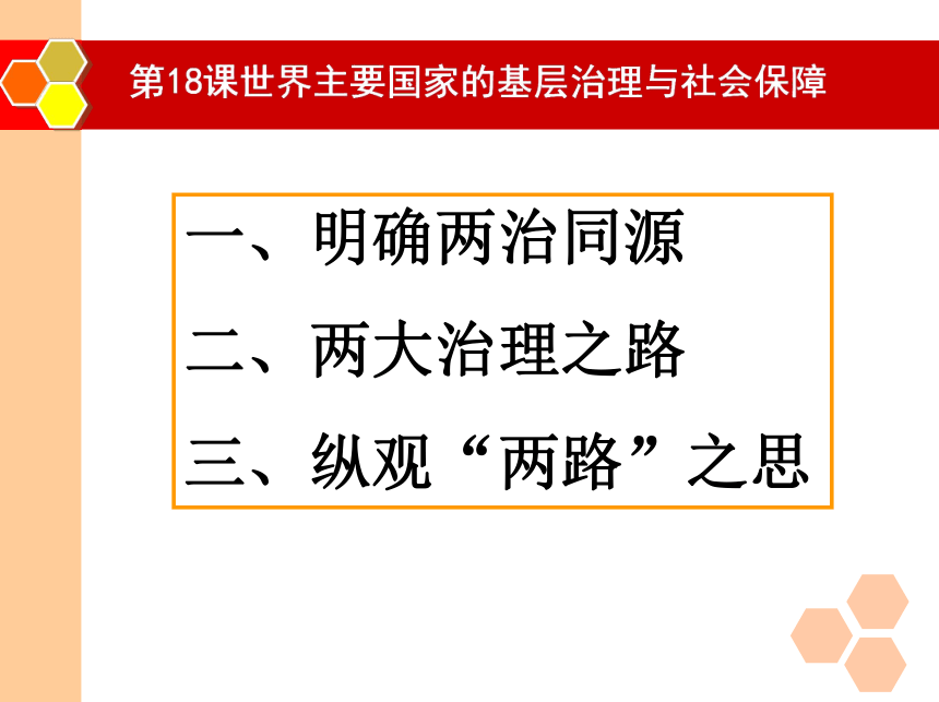 第18课 世界主要国家的基层治理与社会保障 课件（共27张PPT）