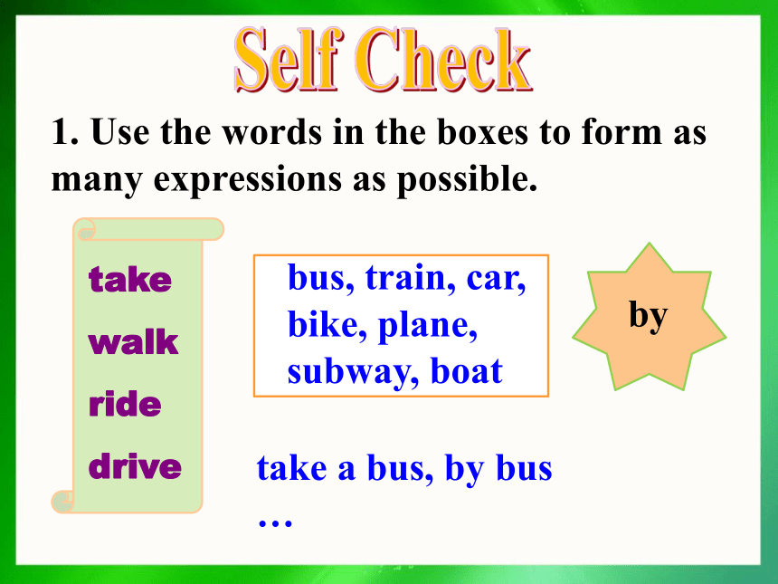 Unit 3 How do you get to school SectionB Self check课件(共31张PPT）