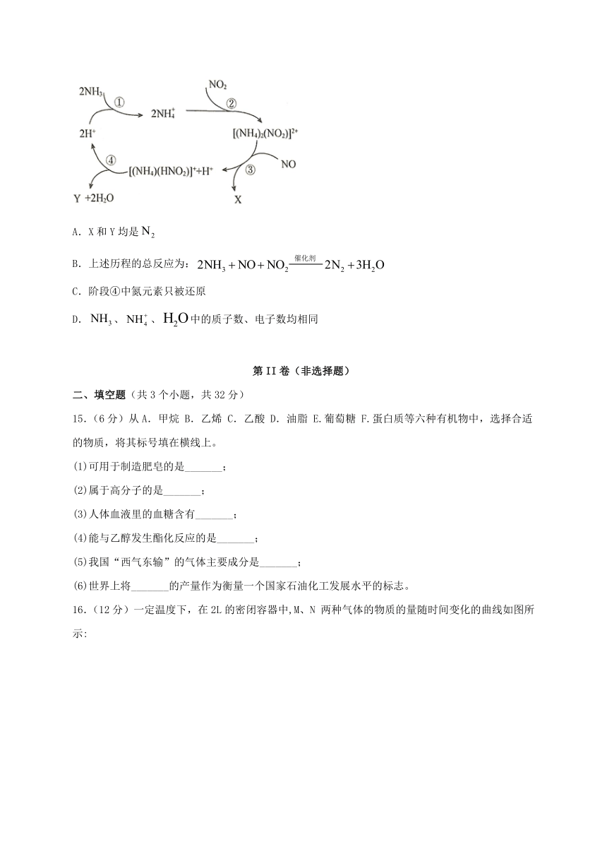 福建省泉州市科技高中2020-2021学年高一下学期期中考试化学试题 Word版含答案