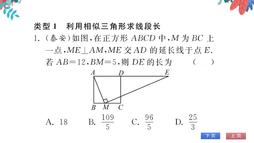 【华师大版】数学九年级上册 第23章 专题六 相似三角形的性质与判定 习题课件