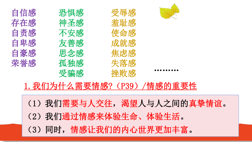 （核心素养目标）5.1我们的情感世界 课件（共26张PPT）