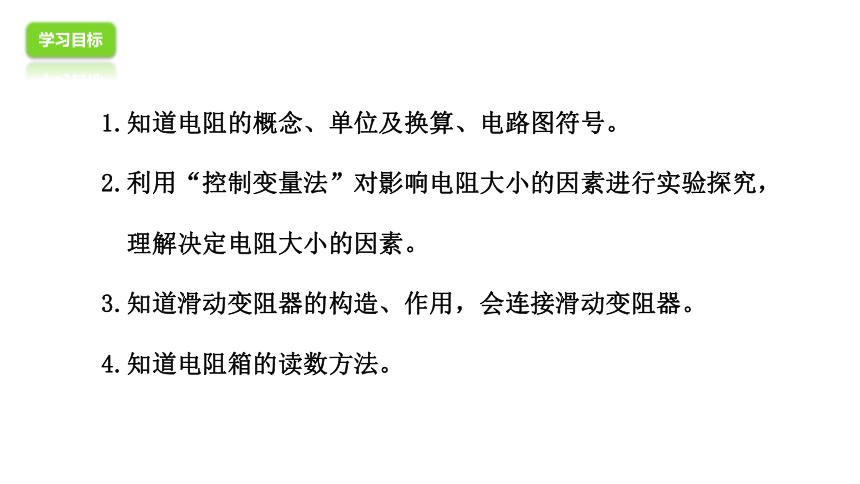 初中物理沪科版九年级15.1  电阻和变阻器  课件(共31张PPT)