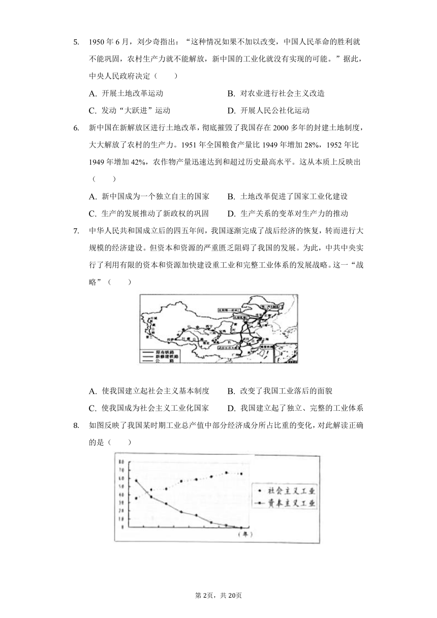 2021-2022学年安徽省合肥市瑶海区八年级（下）期中历史试卷（含解析）