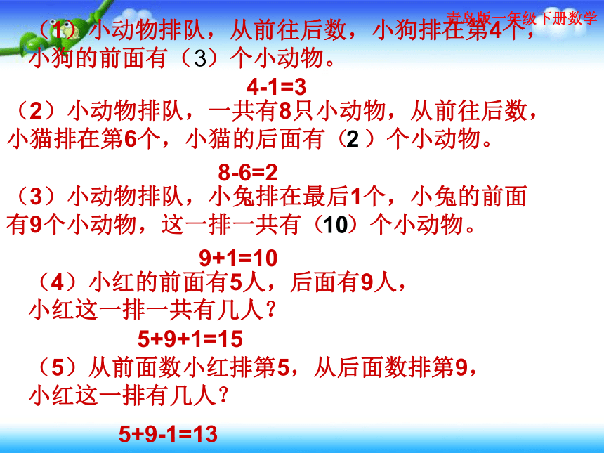 【名师课件】青岛版一年级下册数学总复习（37张ppt）