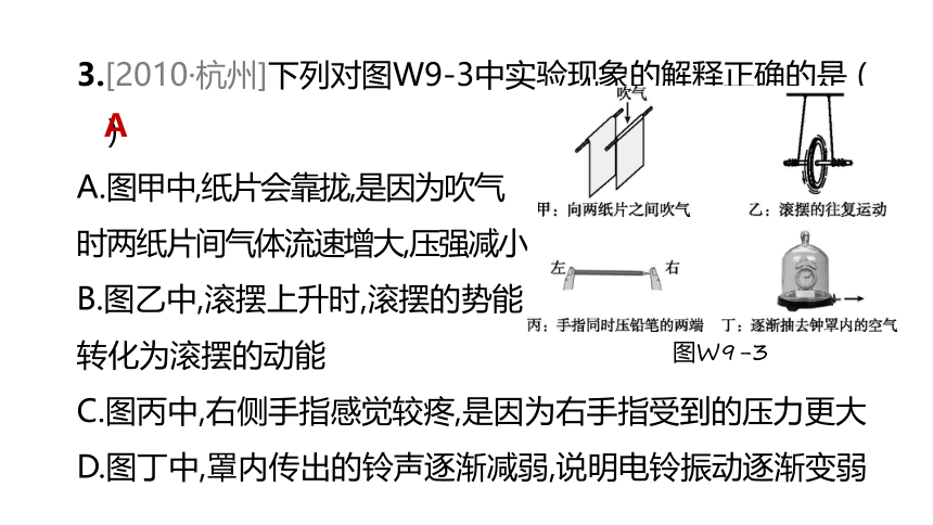 2022年浙江省中考科学一轮复习 第19课时　压力和压强（课件 50张PPT）