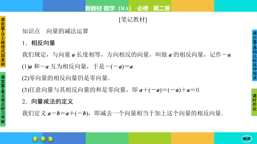 6.2.2向量的减法运算-高中数学 人教A版 必修二 同步 课件（共64张PPT）