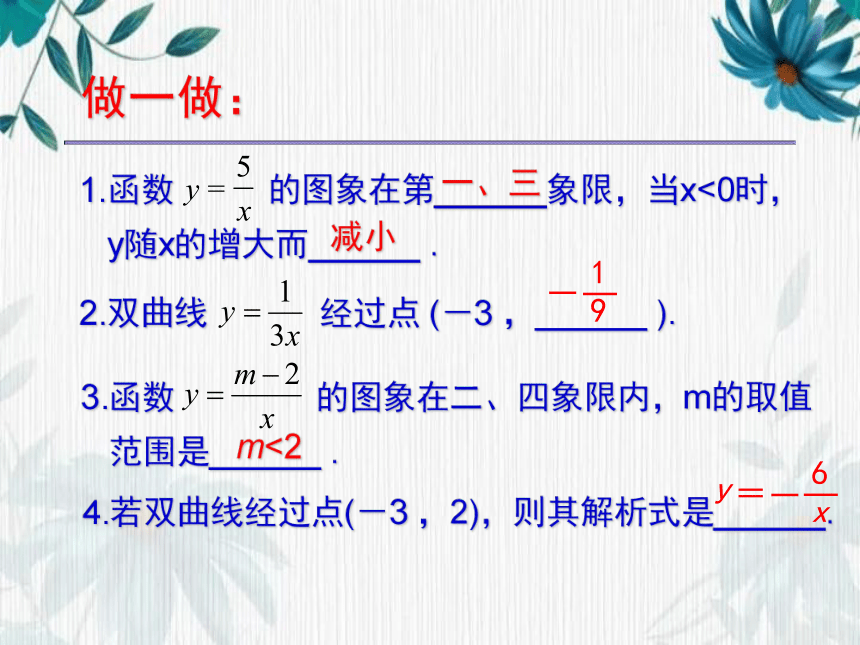 苏科版 八年级下册 第11章 反比例函数复习课  优质课件(共18张PPT)