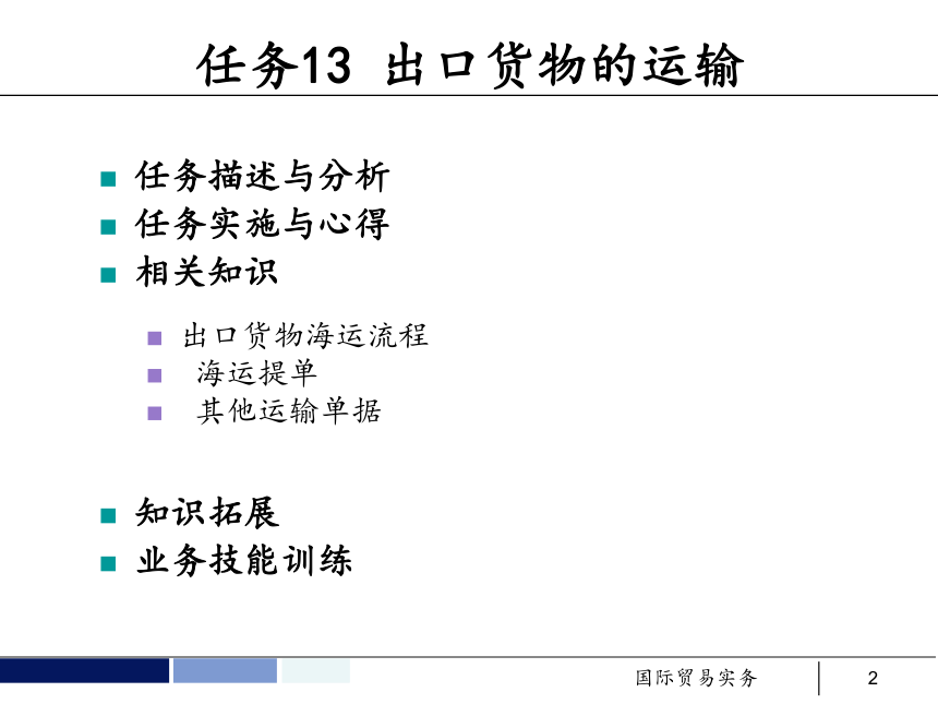 任务13 出口货物的运输 课件(共73张PPT）- 《国际贸易实务 第5版》同步教学（机工版·2021）