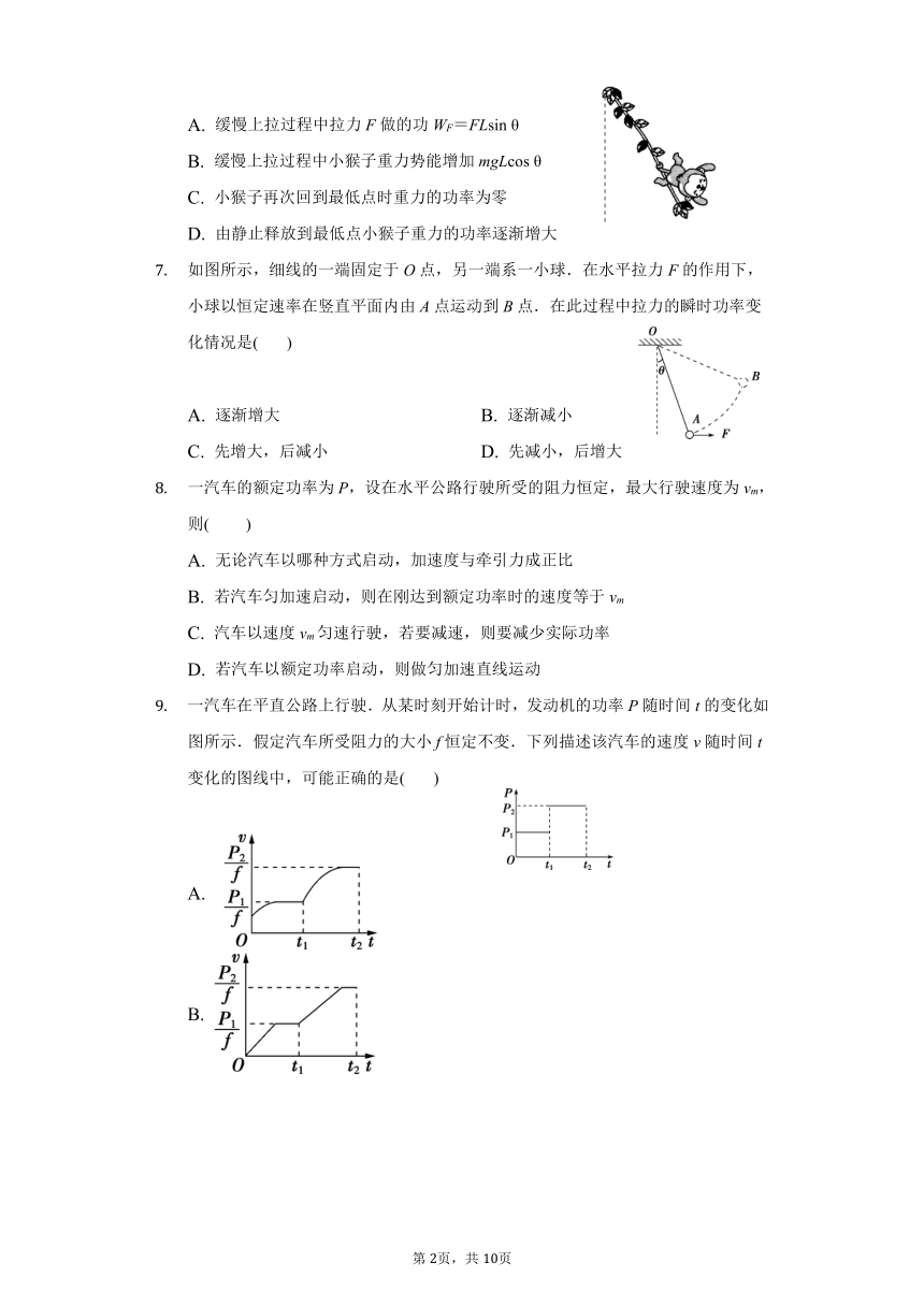 人教版高中物理必修二功和功率专题含答案