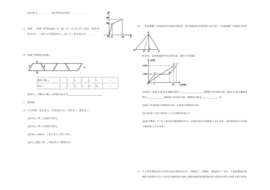 鲁教版六年级数学下册第九章 变量之间的关系 单元测试题（Word版含答案）