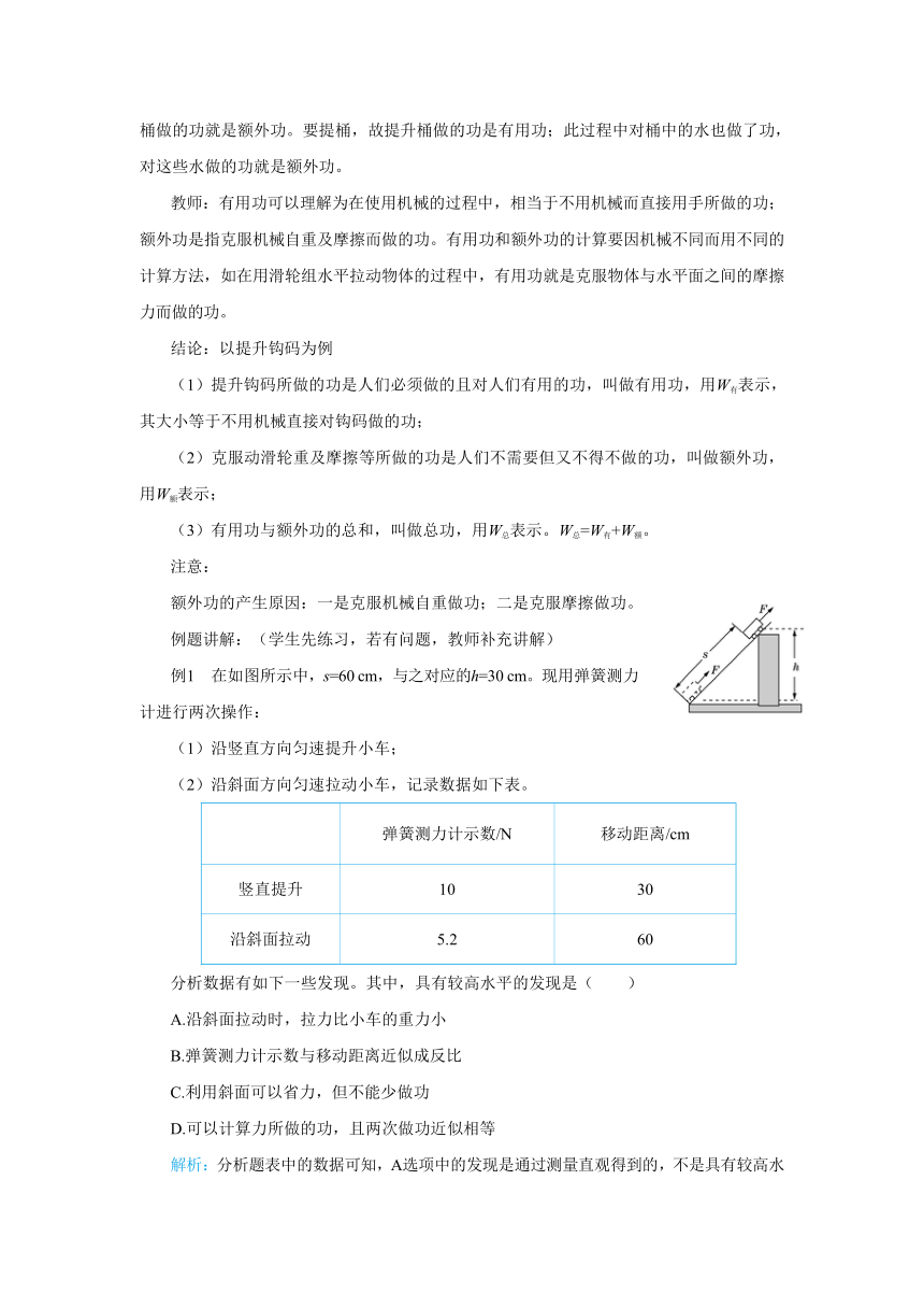 人教版八年级物理下册教案：第十二章第3节机械效率