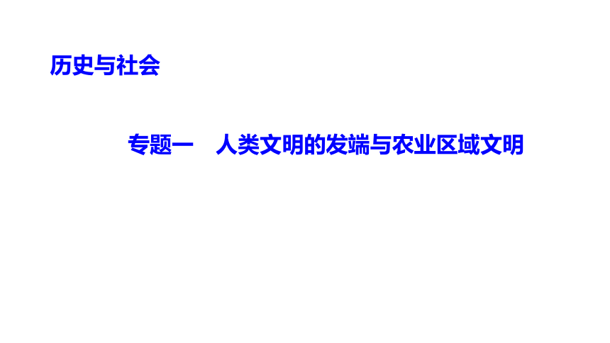 专题一　人类文明的发端与农业区域文明 练习课件-2021届中考历史与社会一轮复习（金华专版）（51张PPT）