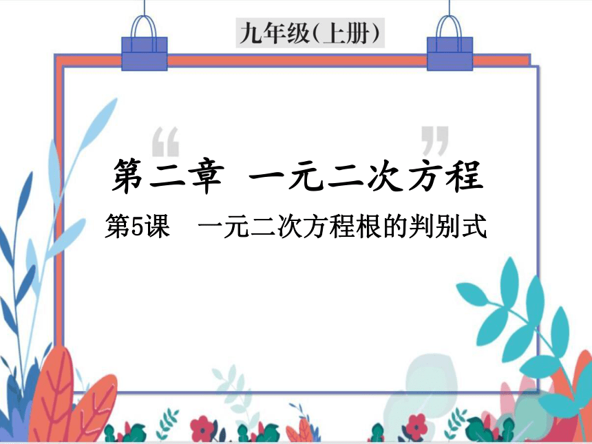 【北师大版】数学九年级（上）2.3.2 一元二次方程根的判别式 习题课件