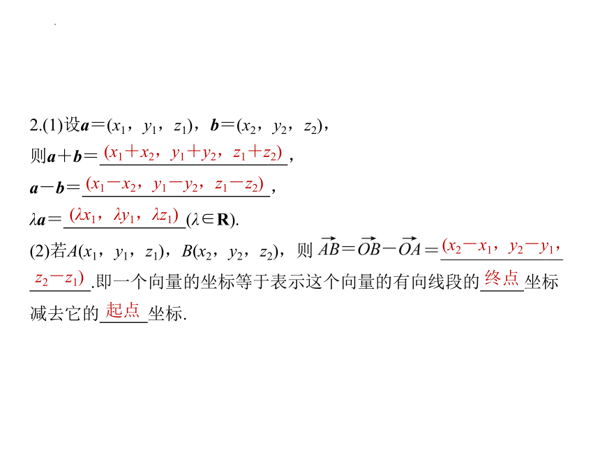 6.2.2空间向量的坐标表示（2） 课件（共22张PPT）