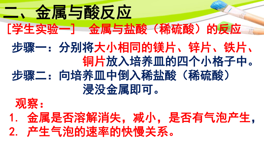 2020-2021学年九年级化学人教版下册第八单元 课题2 金属的化学性质 课件（23张PPT）