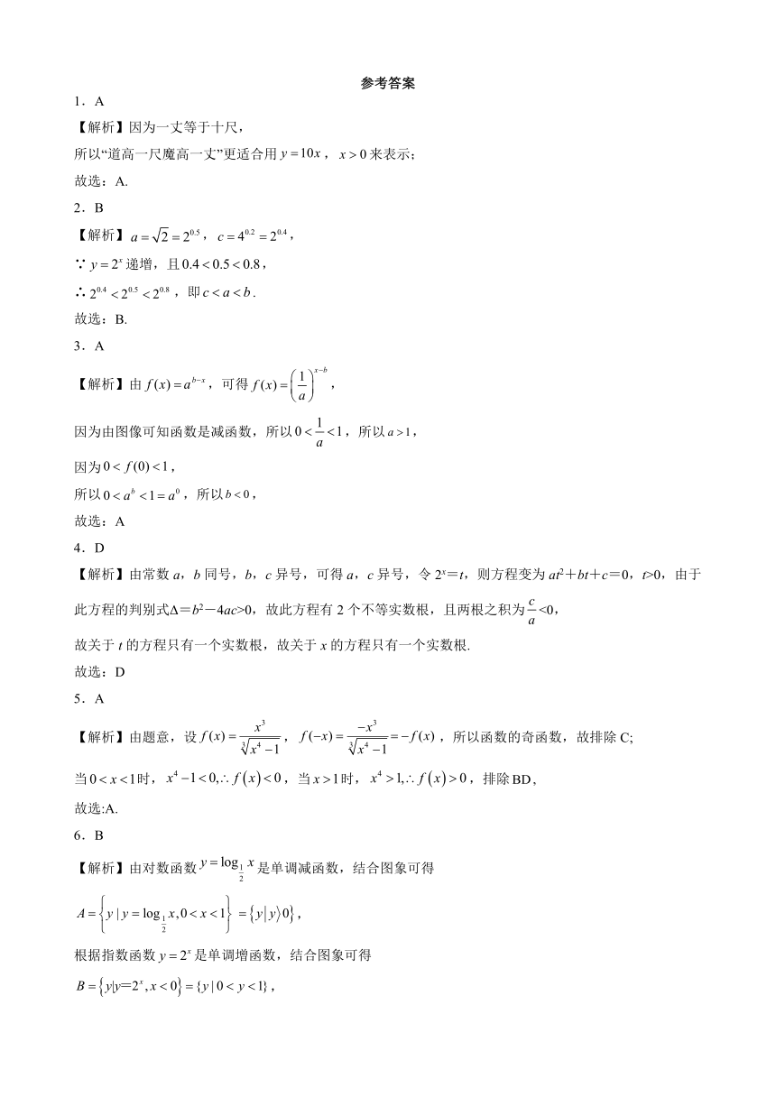 专题检测04  指数函数、对数函数与幂函数 -2022届高考数学一轮复习检测卷（新高考）