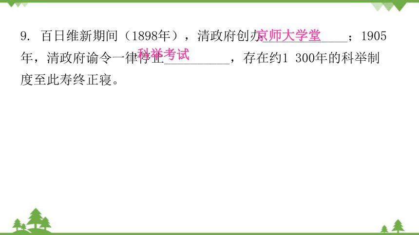 部编版历史八年级上册第七、第八单元复习课件（29张PPT）