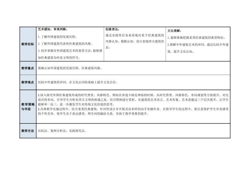 第四章 第二节 外国建筑艺术 教案