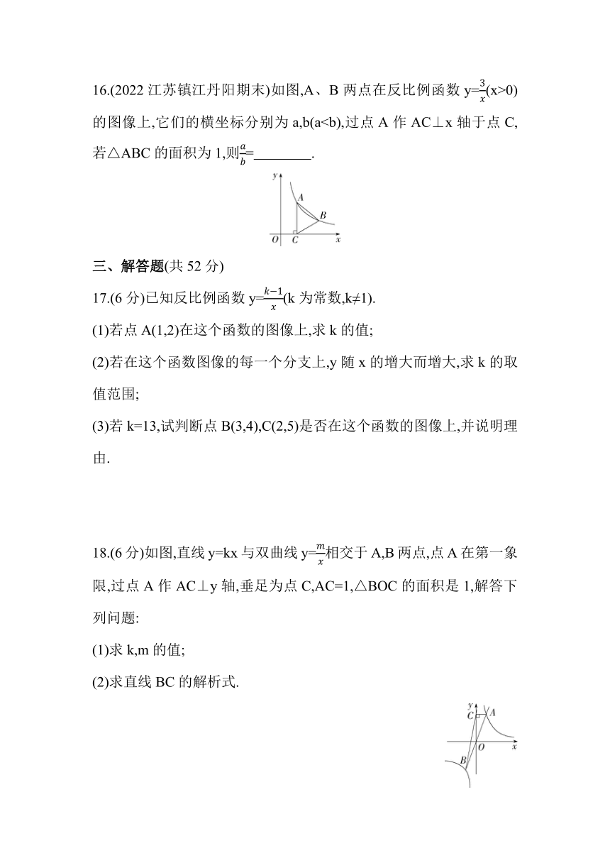 苏科版八年级数学下册第11章反比例函数综合检测（附答案解析）