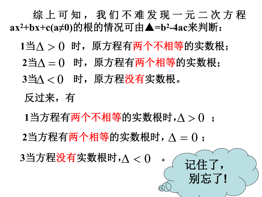 华师大版九年级上册22.2.4一元二次方程根的判别式课件(共16张PPT)