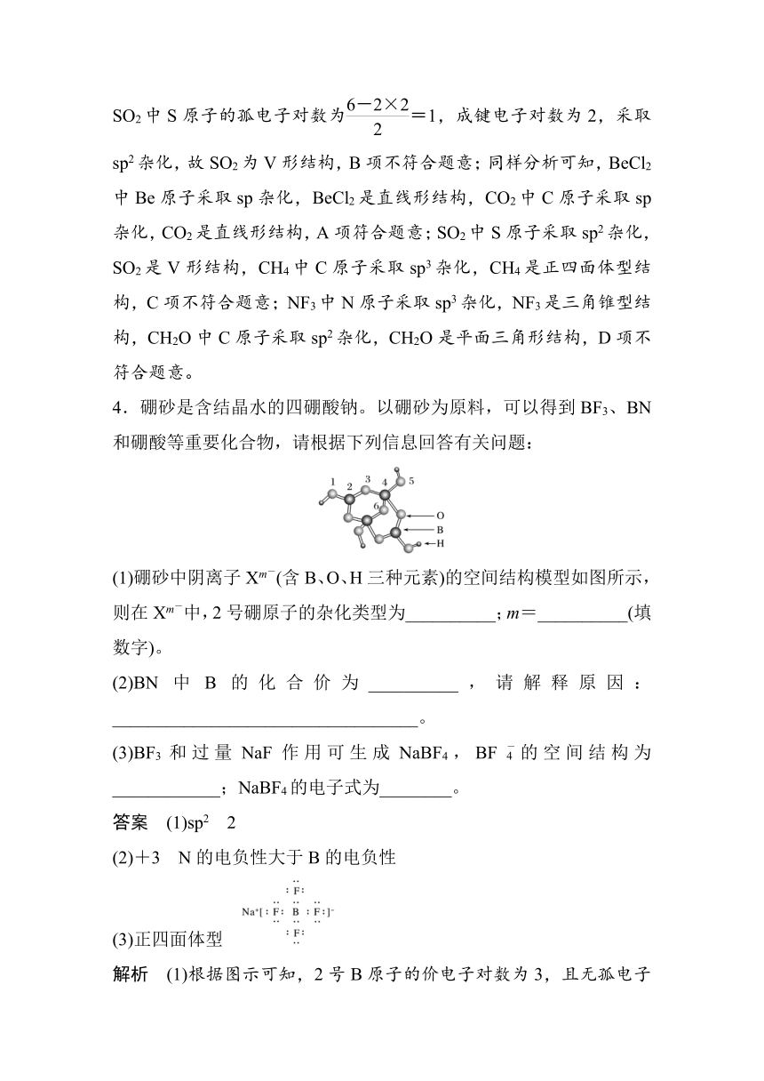 高中化学苏教版（2021） 选择性必修2 专题4 第一单元 微专题5　分子(或离子)空间结构与杂化轨道理论