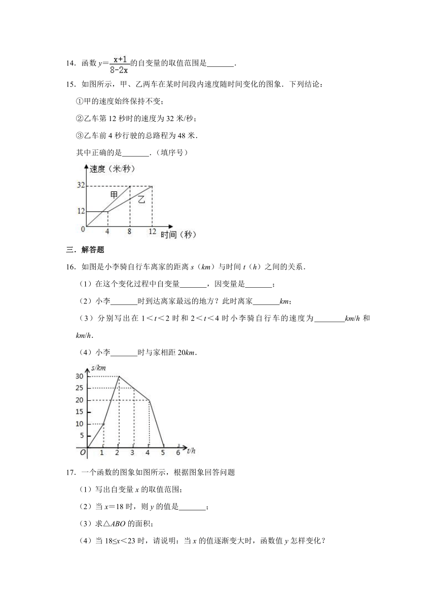 北师大版八年级上册数学 4.1函数 同步练习试题（Word版 含解析）