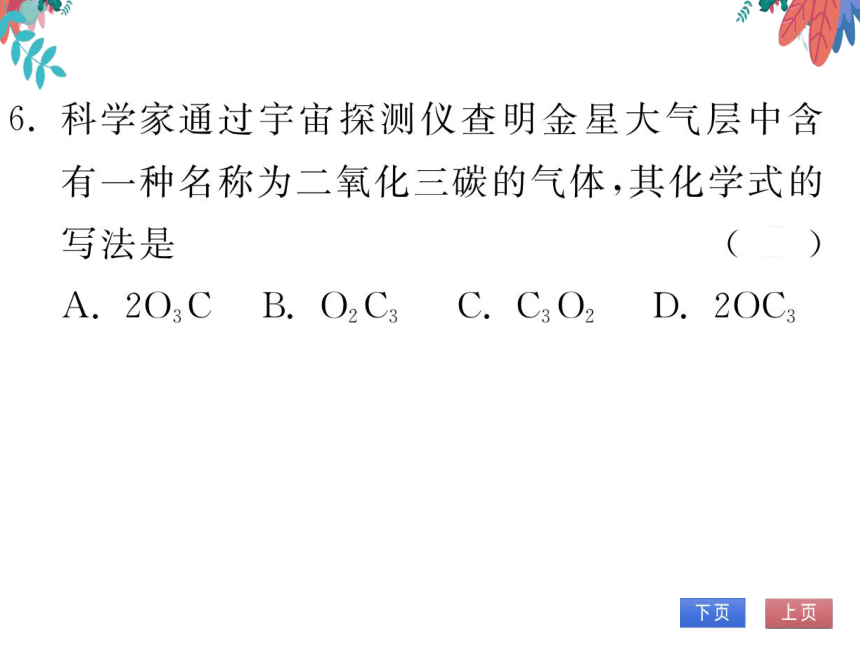 【人教版】化学九年级上册 第四单元 课题4 化学式与化合价 第1课时 习题课件