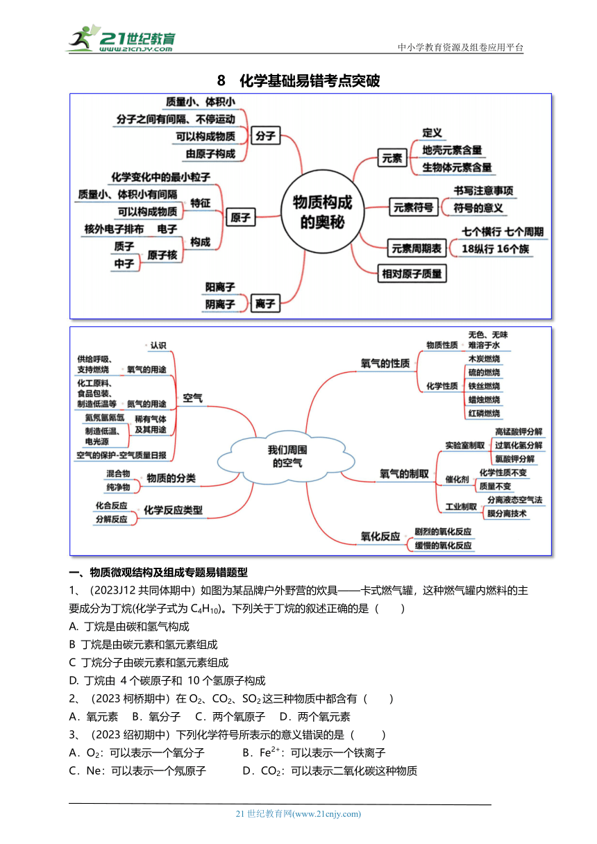 【浙教版】2024年春初二科学讲义8化学基础易错考点突破-答案附后（期中复习）