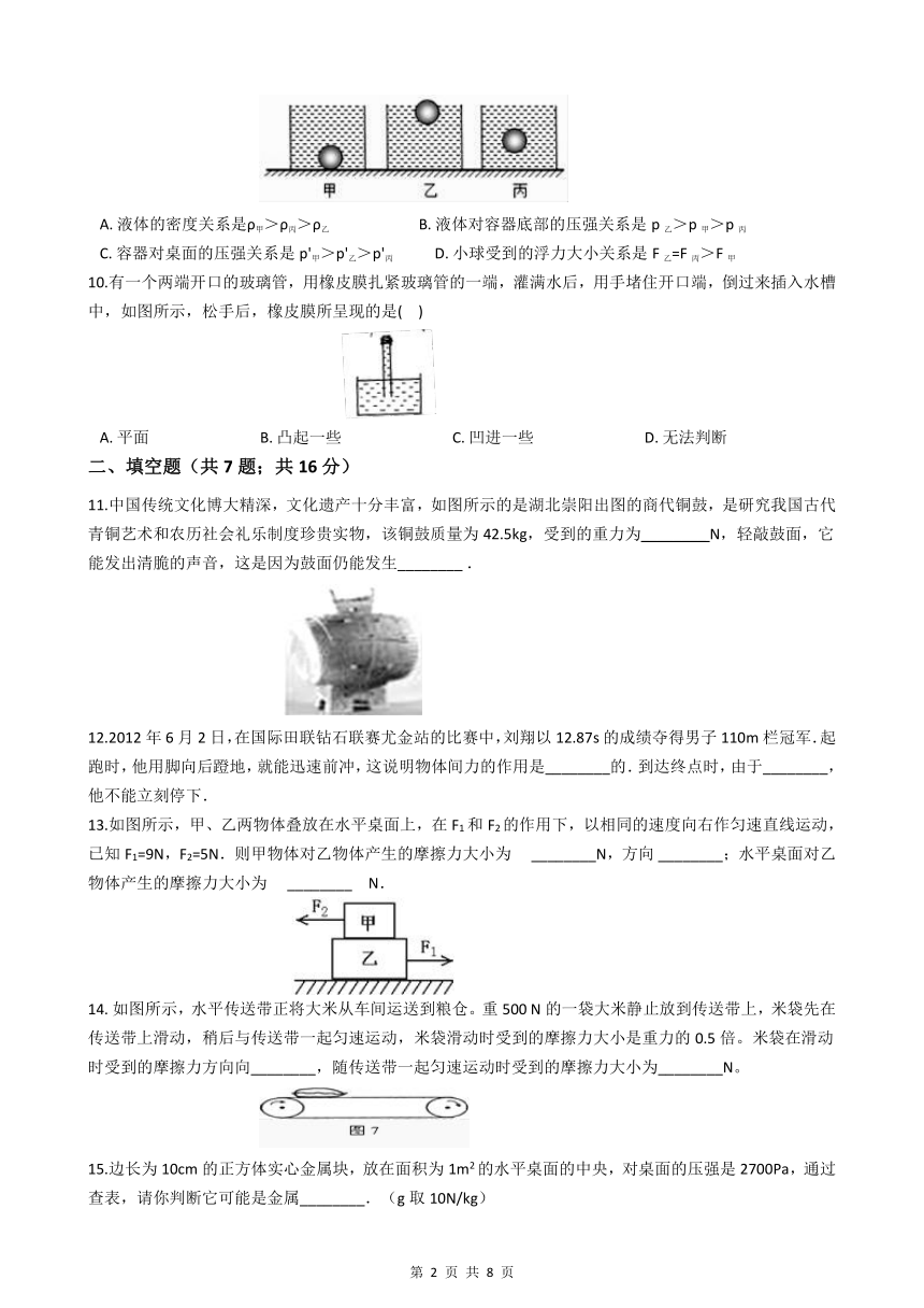 人教版2023年八年级物理下册期中模拟练习 (含答案)