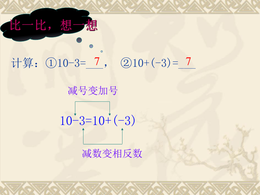 2021-2022学年华东师大版七年级数学上册  2.7 有理数的减法  课件（共23张PPT）