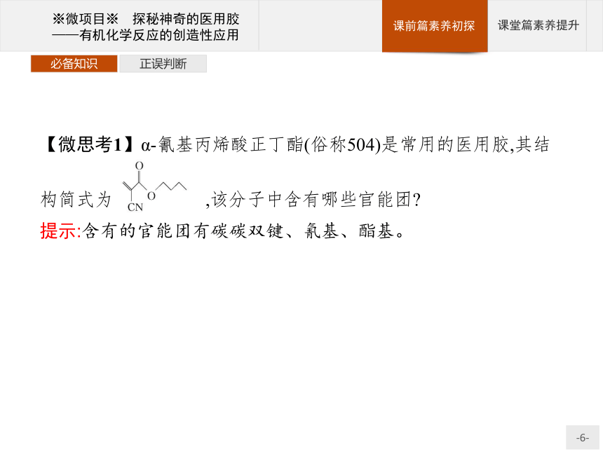 第2章 微项目 探秘神奇的医用胶——有机化学反应的创造性应用 课件（24张ppt）