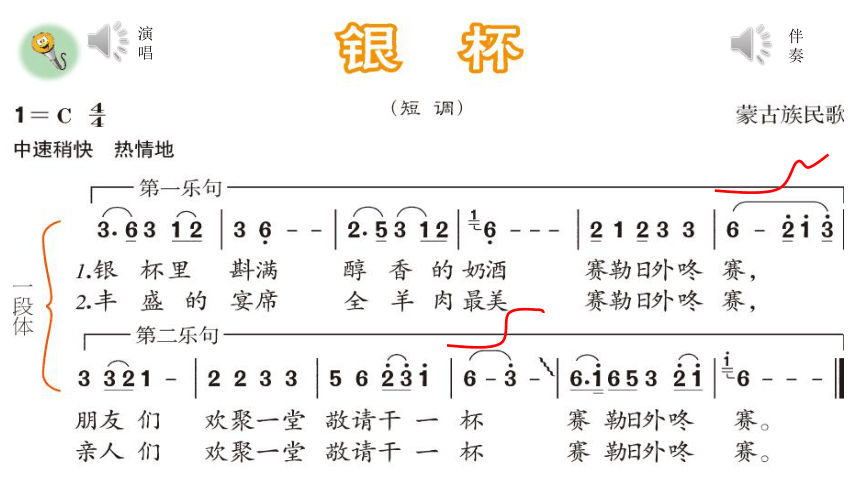 人音版音乐七年级上册第三单元演唱银杯 课件(共21张PPT)