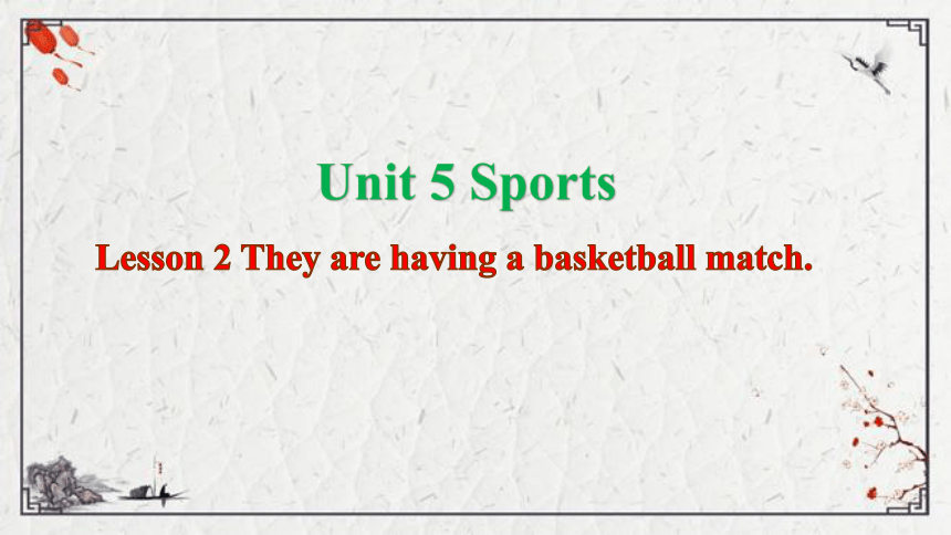 Unit 5 Sports Lesson 2 They are having a basketball match课件（35张PPT)