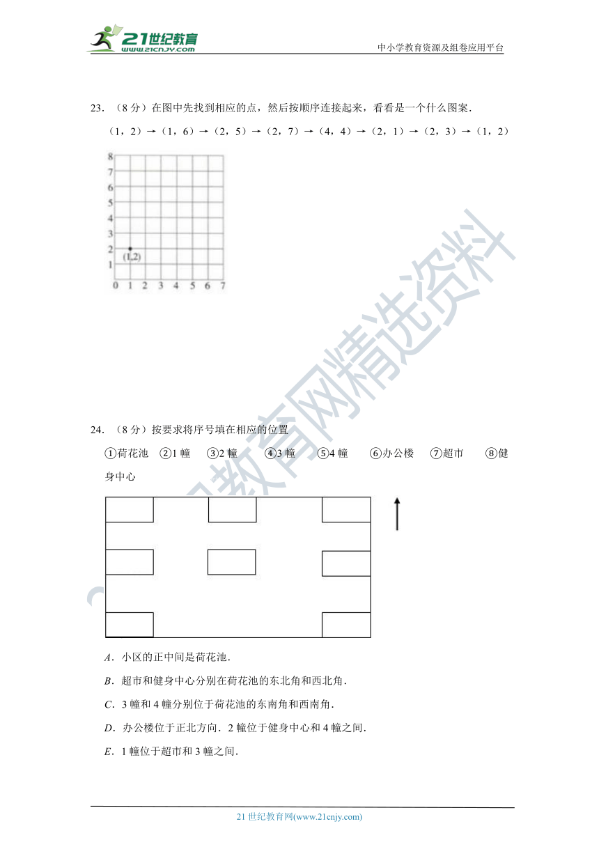 北师大版小学数学四年级上册第五单元方向与位置质量检测（五）卷（含答案）