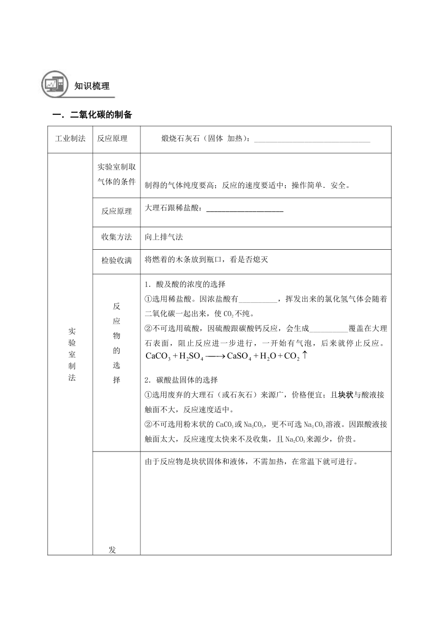 19 二氧化碳的制备  沪教版（上海）九年级化学上册暑假班教学案（机构）