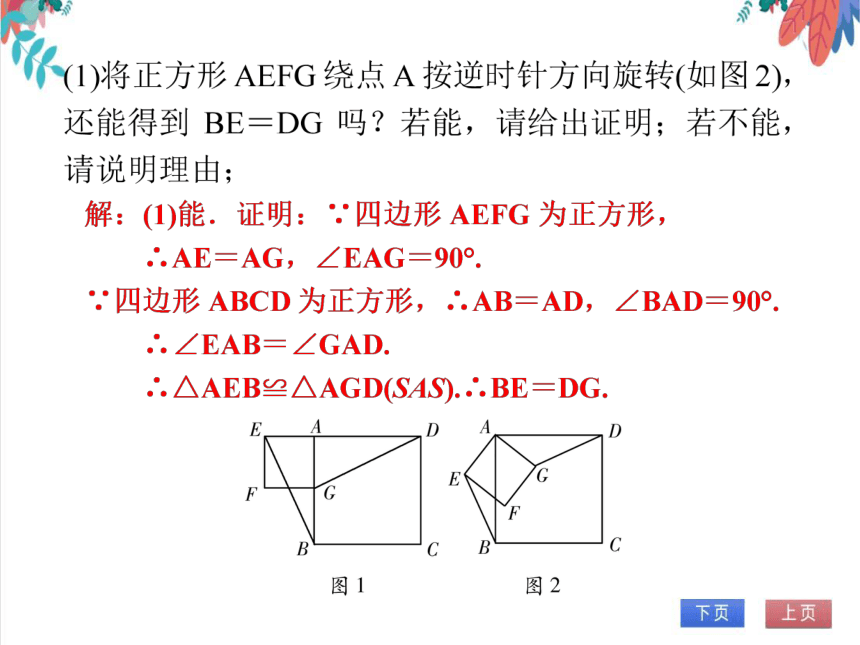 【人教版】数学九年级全一册 第23章 微专题9 旋转中的常见模型 随堂练习（课件版）